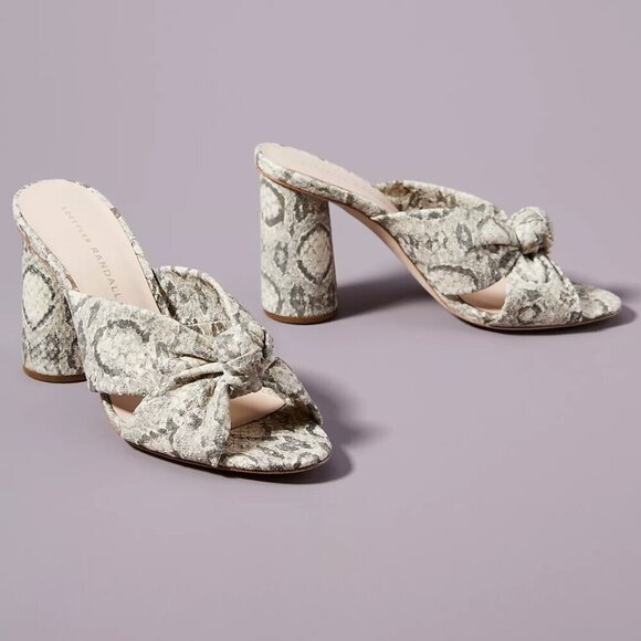 Loeffler Randall Shoes - Loeffler Randall Coco High Heel Knot Snakeskin Slide, size 9.5
